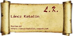 Láncz Katalin névjegykártya